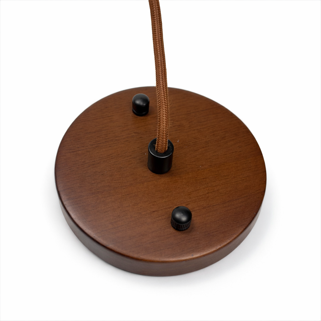 Hanglamp Glas - Ø21 x H18 cm - Walnoot Hout