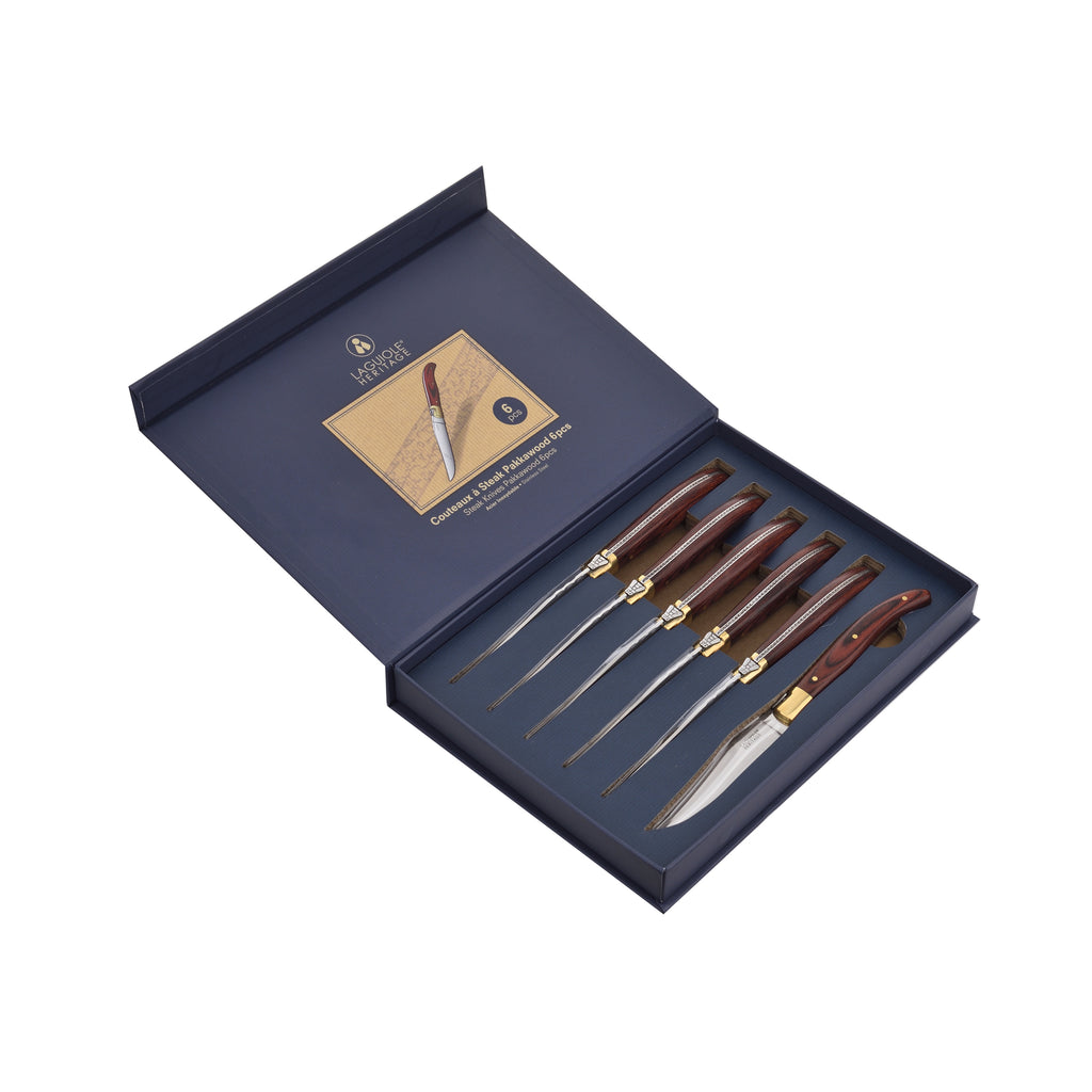 Laguiole Steakmessen | Gouden Details | 6-delig