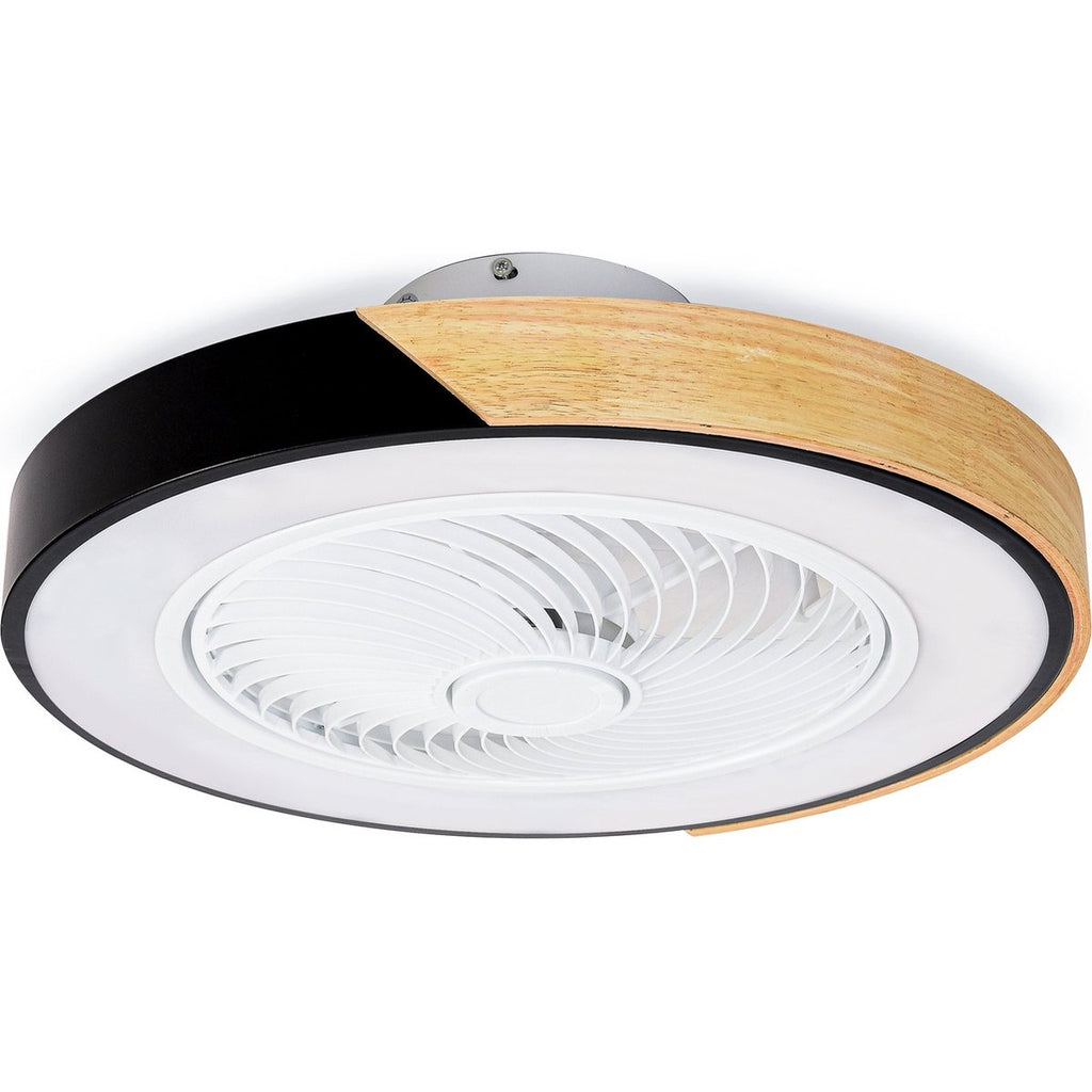Plafondventilator met Verlichting | Ø 52 cm | Zwart + Hout