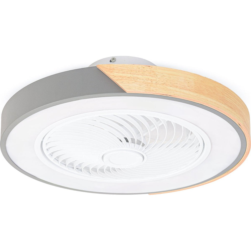 Plafondventilator met Verlichting | Ø 52 cm | Grijs + Hout