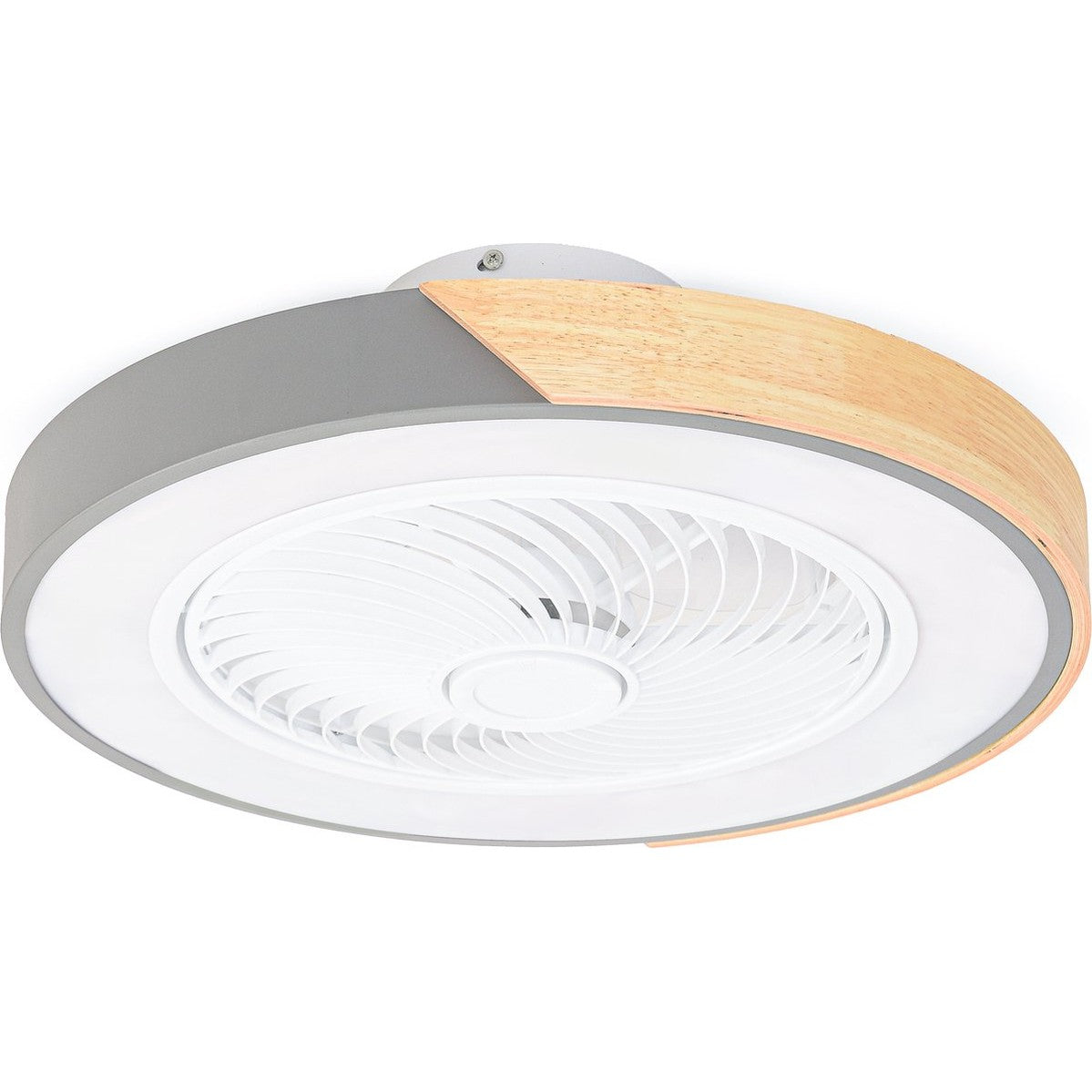 Plafondventilator met Verlichting | Ø 52 cm | Grijs + Hout