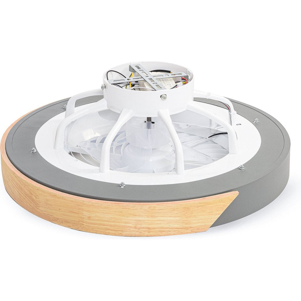 Plafondventilator met Verlichting | Ø 52 cm | Grijs + Hout