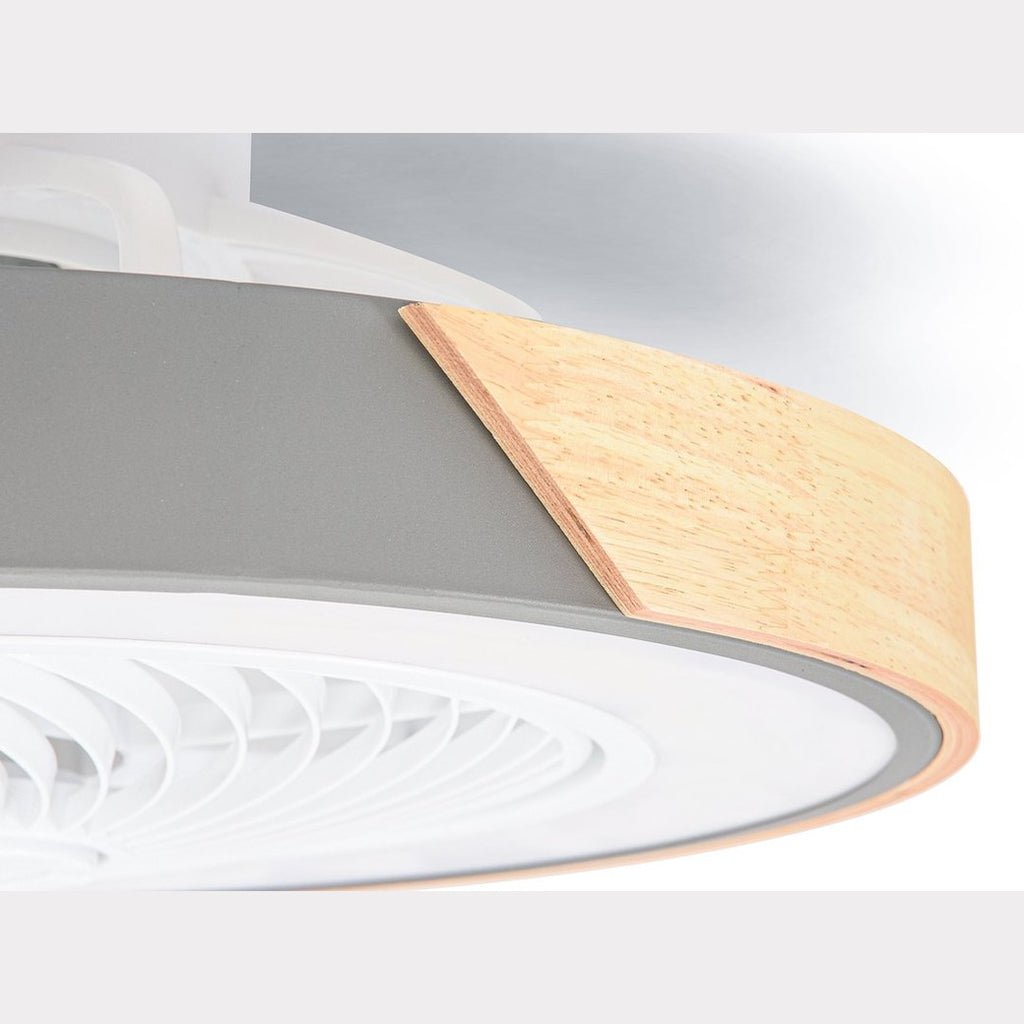 Plafondventilator met Verlichting | Ø 52 cm | Grijs + Hout