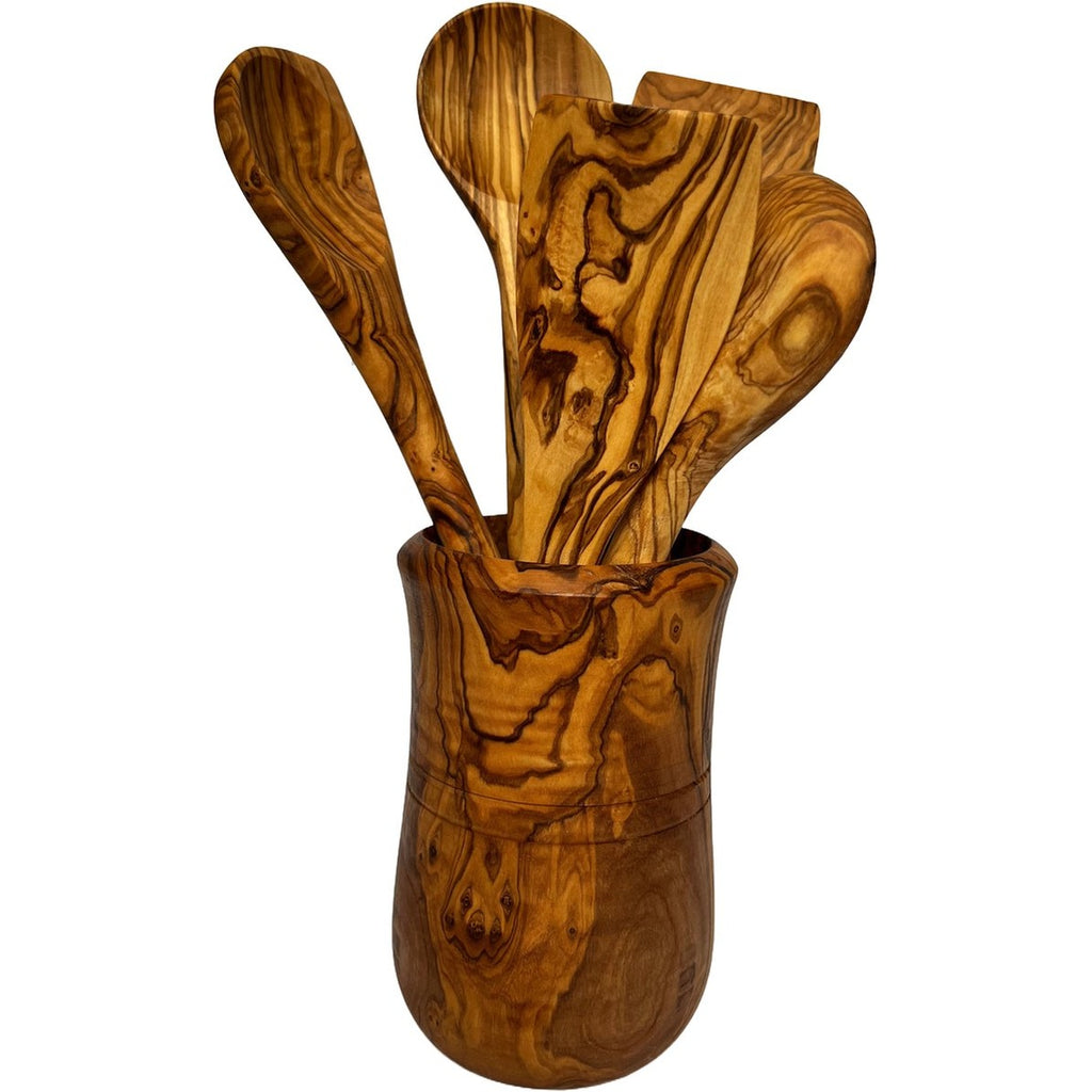 Keukengerei Houder | Spatelpot | Olijfhout | Ø 10 cm