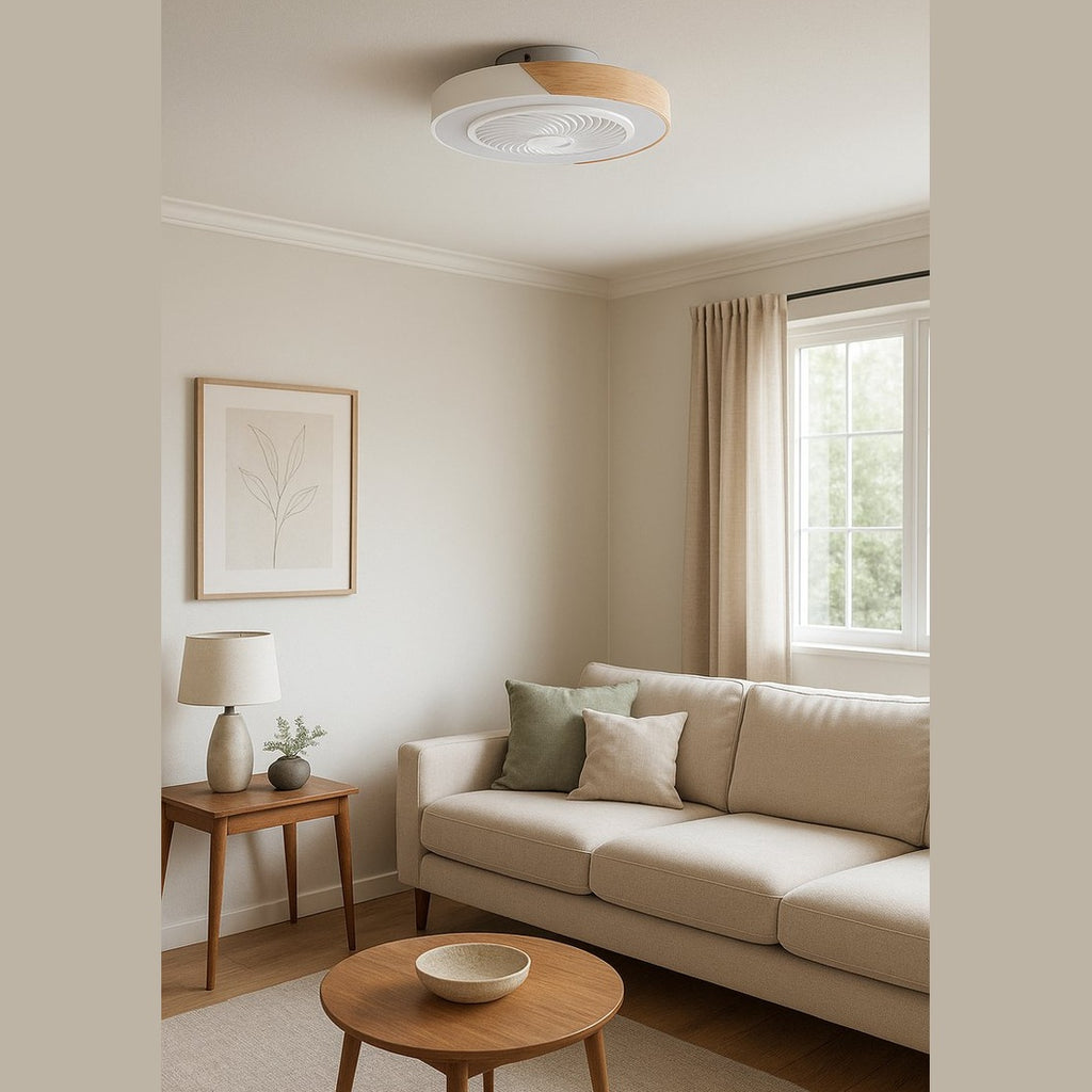 Plafondventilator met Verlichting | Ø 52 cm | Wit + Hout